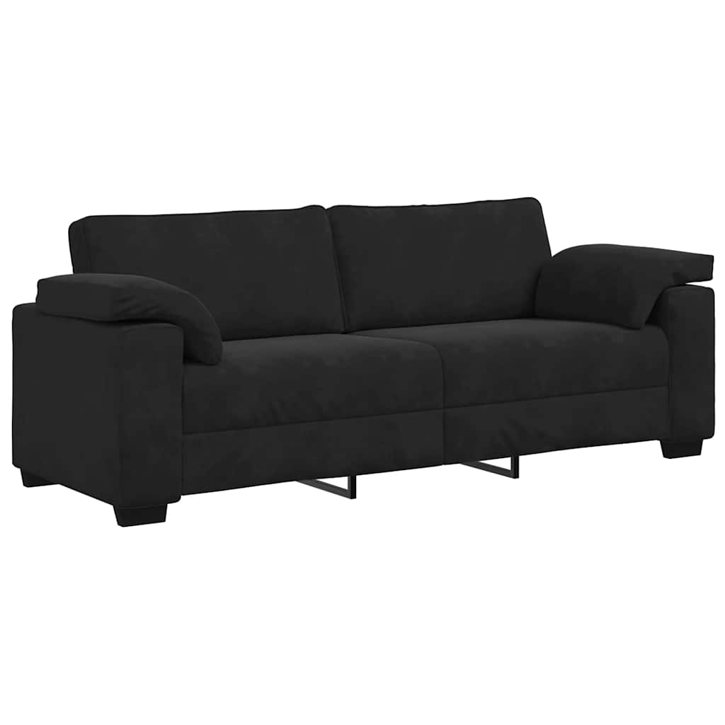 2-teiliges Sofa-Set mit Kissen, hellgrauer Samt