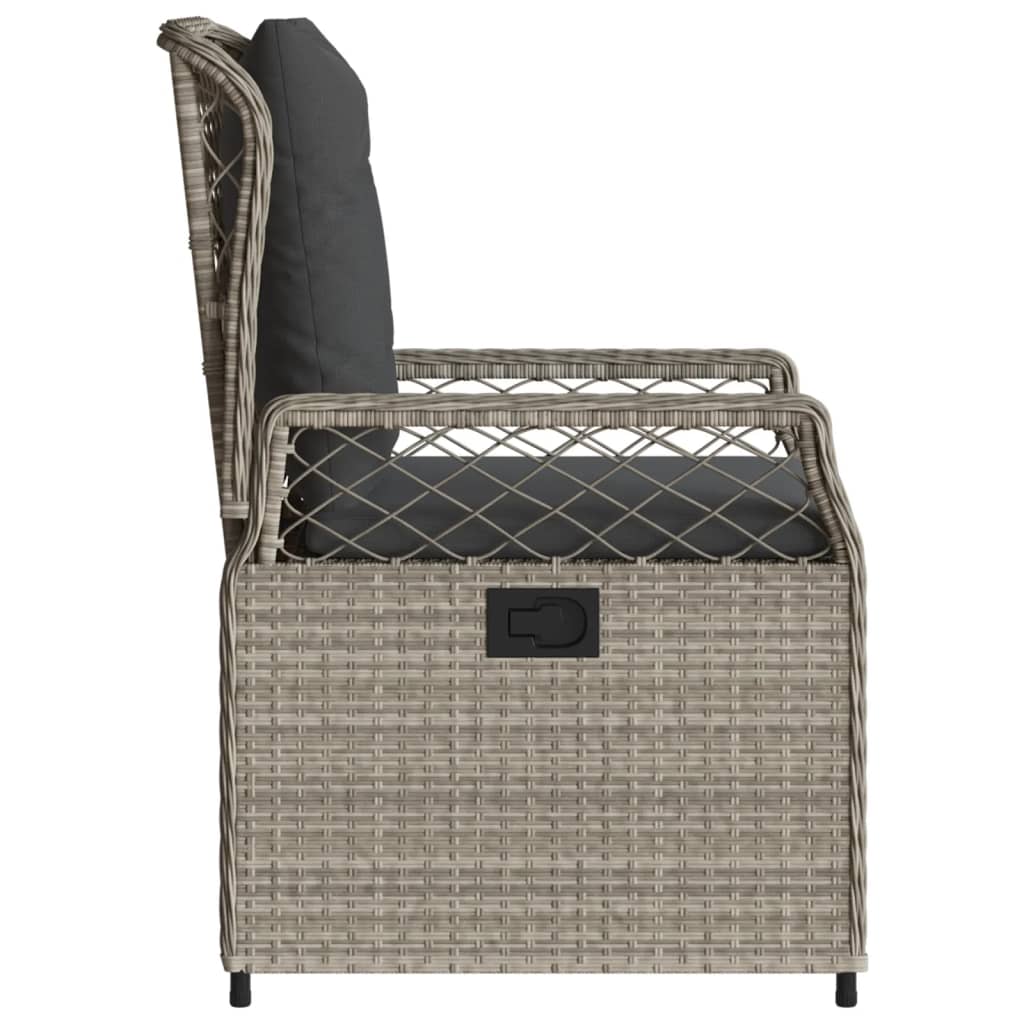 Gartensessel 2 Stk. Verstellbar Schwarz Poly Rattan