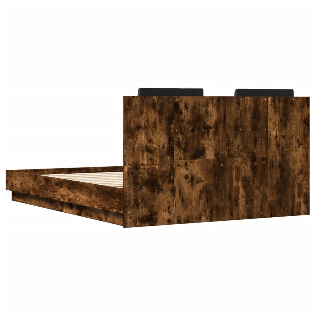 Bettgestell mit Kopfteil Grau Sonoma 180x200 cm Holzwerkstoff