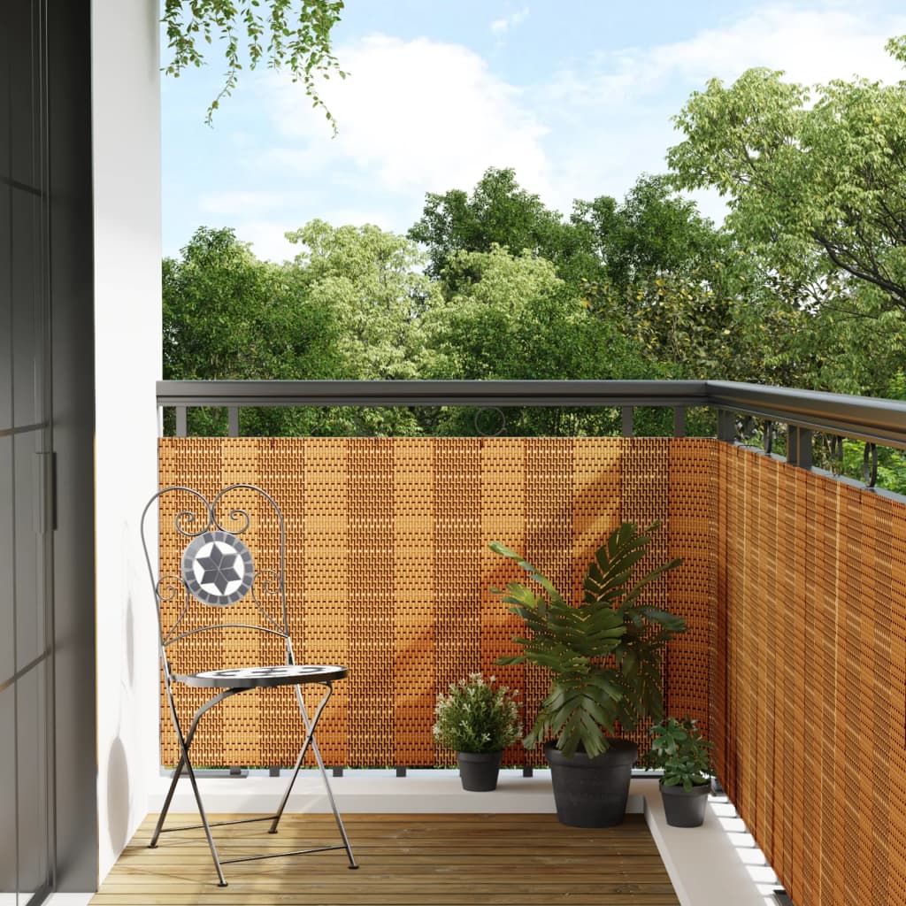 Balkon-Sichtschutz Anthrazit 300x90 cm Poly Rattan
