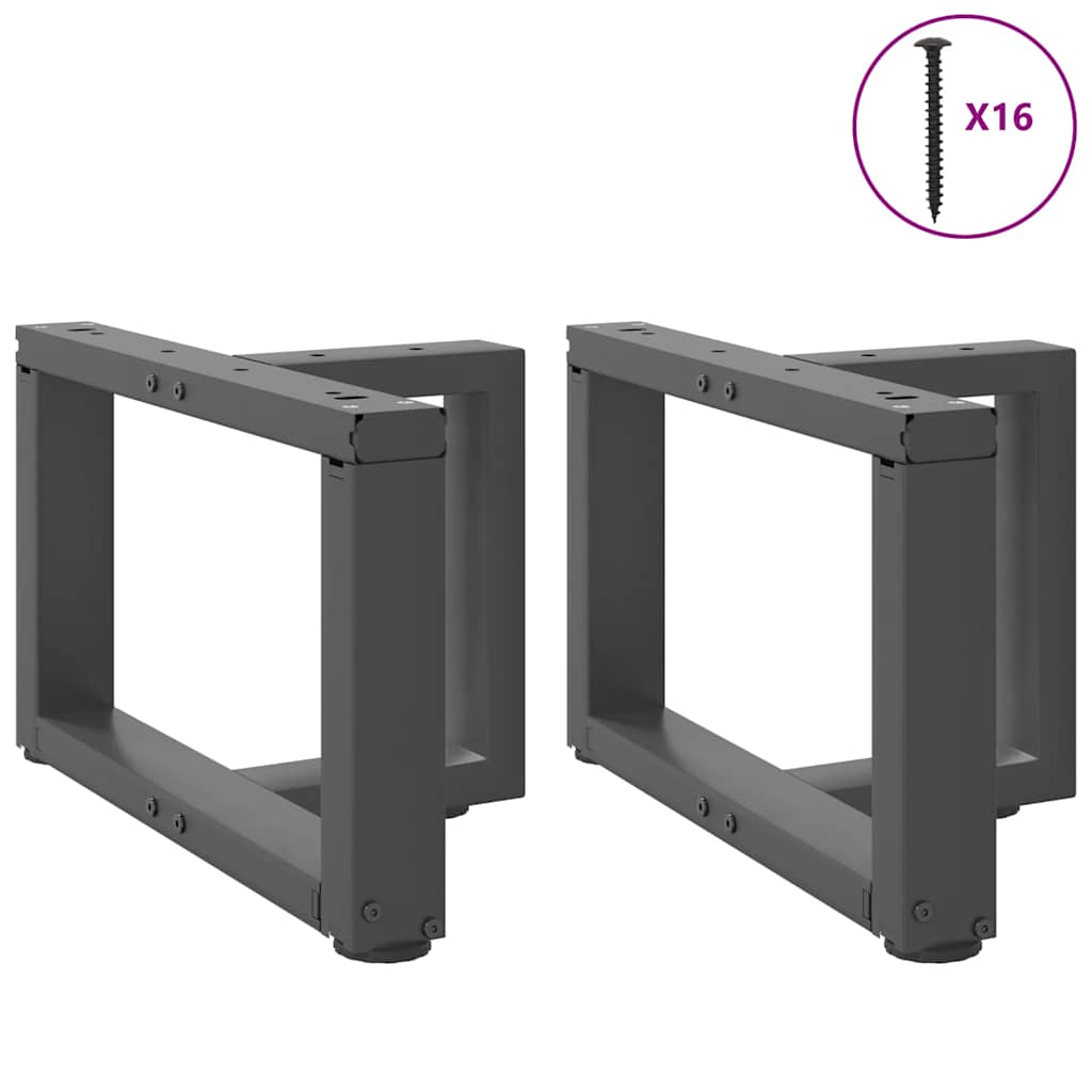 Couchtischbeine T-Form 2 Stk. Schwarz 30x25x(30-31) cm Stahl