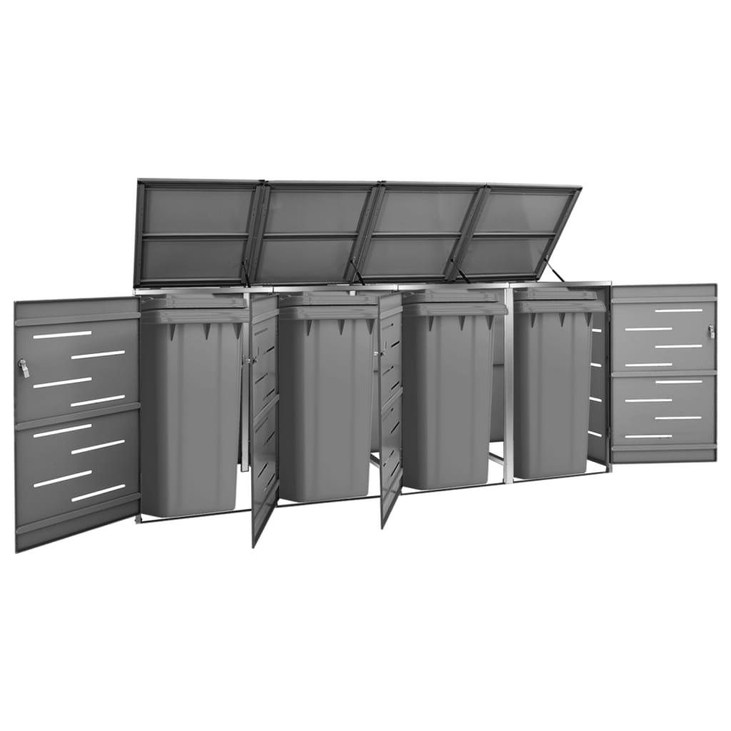Mülltonnenbox für 3 Tonnen 207x77,5x112,5 cm Edelstahl