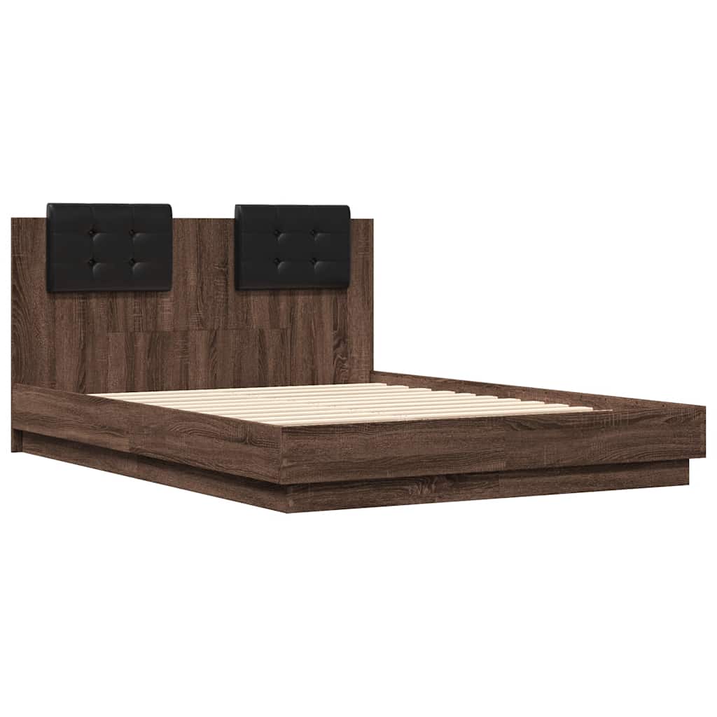 Bettgestell mit Kopfteil Grau Sonoma 180x200 cm Holzwerkstoff