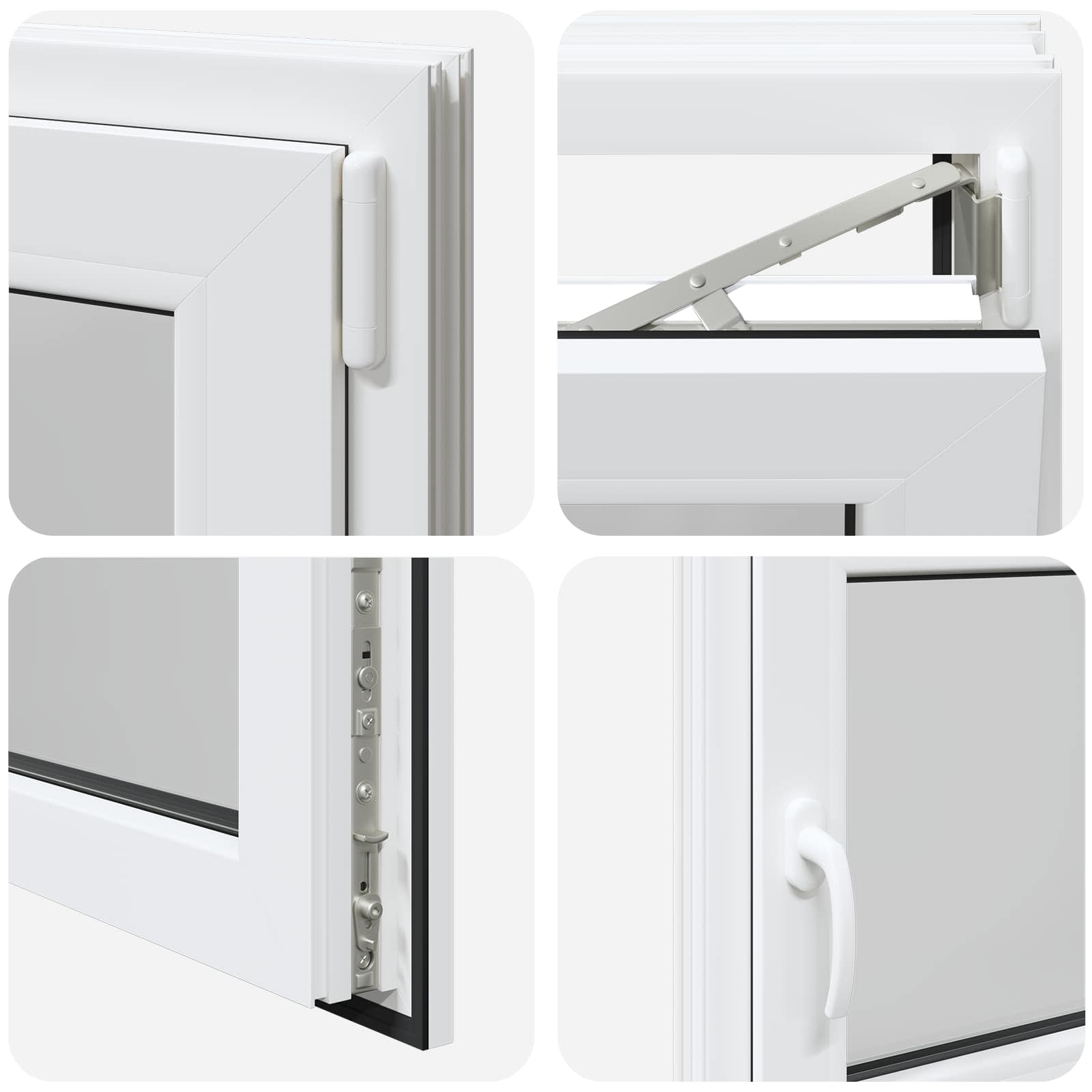 Kellerfenster RISOR 50 x 50 cm PVC und Glas Weiß