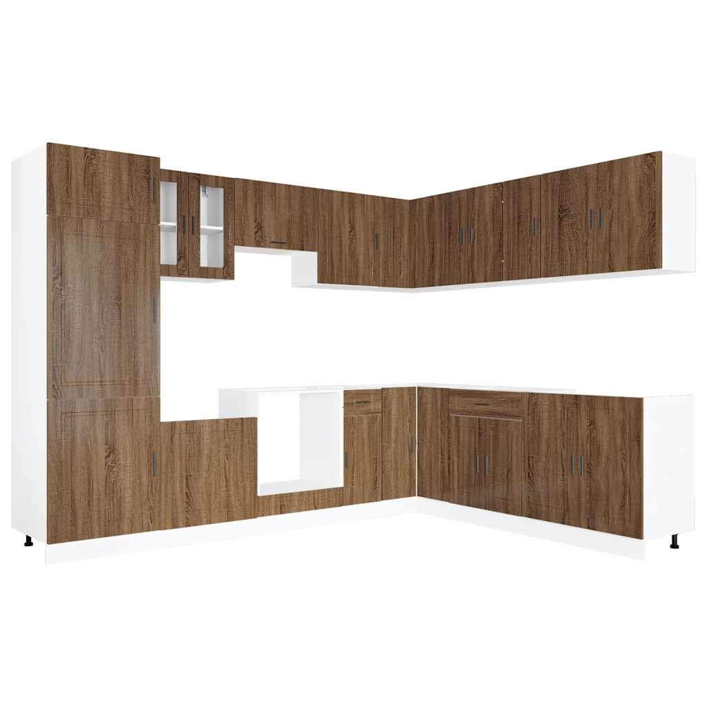 14-tlg. Küchenschrank-Set Porto Weiß Holzwerkstoff