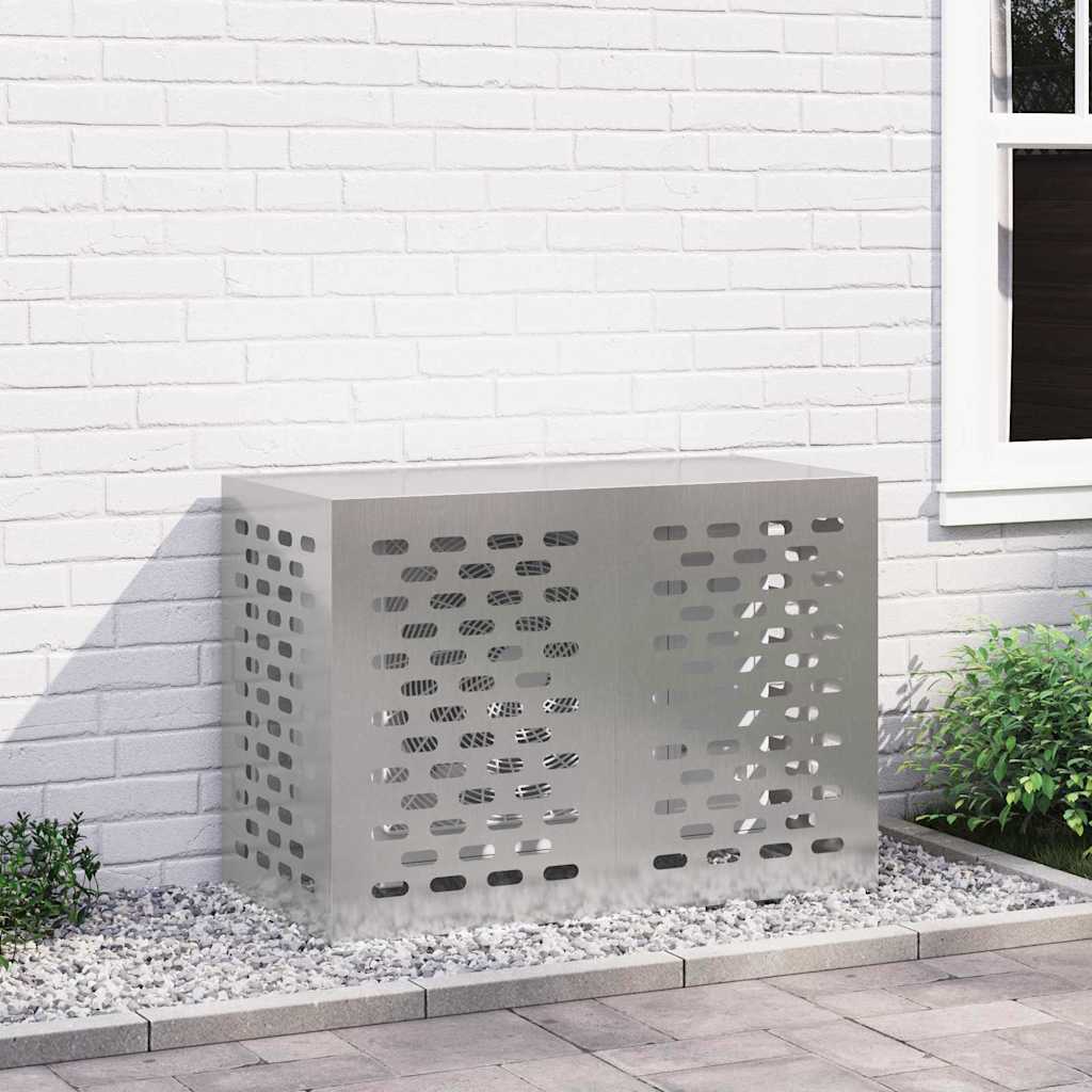 Klimaanlagenabdeckung Schwarz 90 x 40 x 60 cm Stahl
