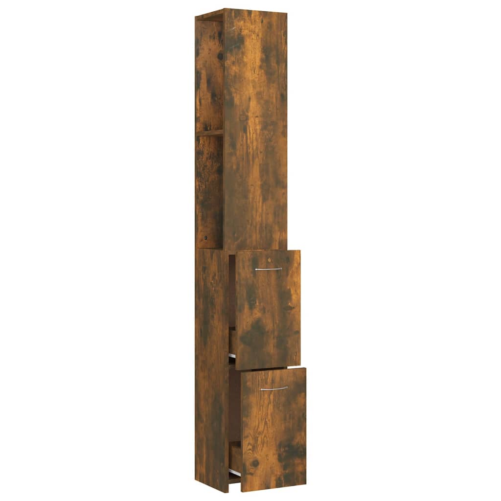 Badschrank Weiß 25x26,5x170 cm Holzwerkstoff
