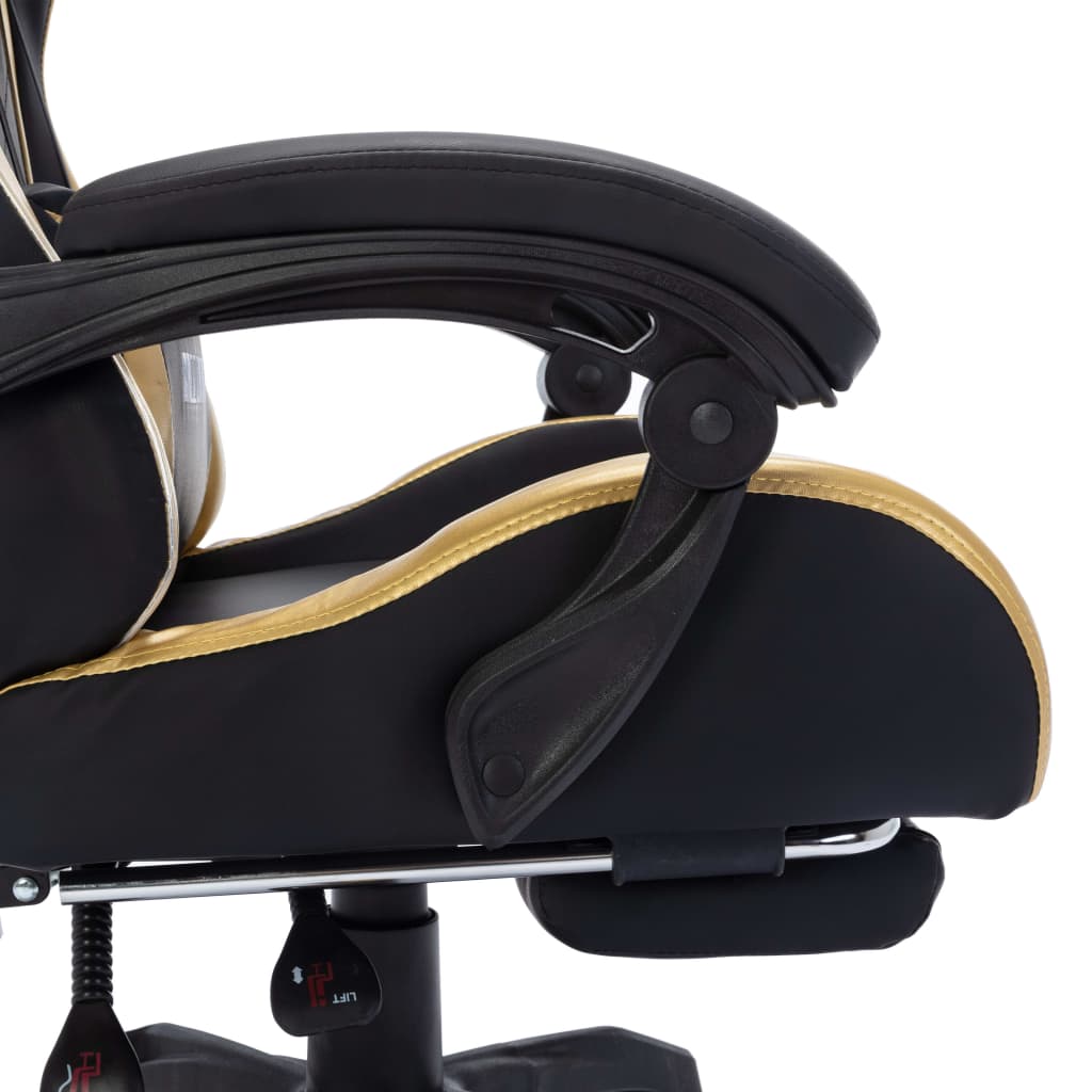 Gaming-Stuhl mit RGB LED-Leuchten Blau und Schwarz Kunstleder