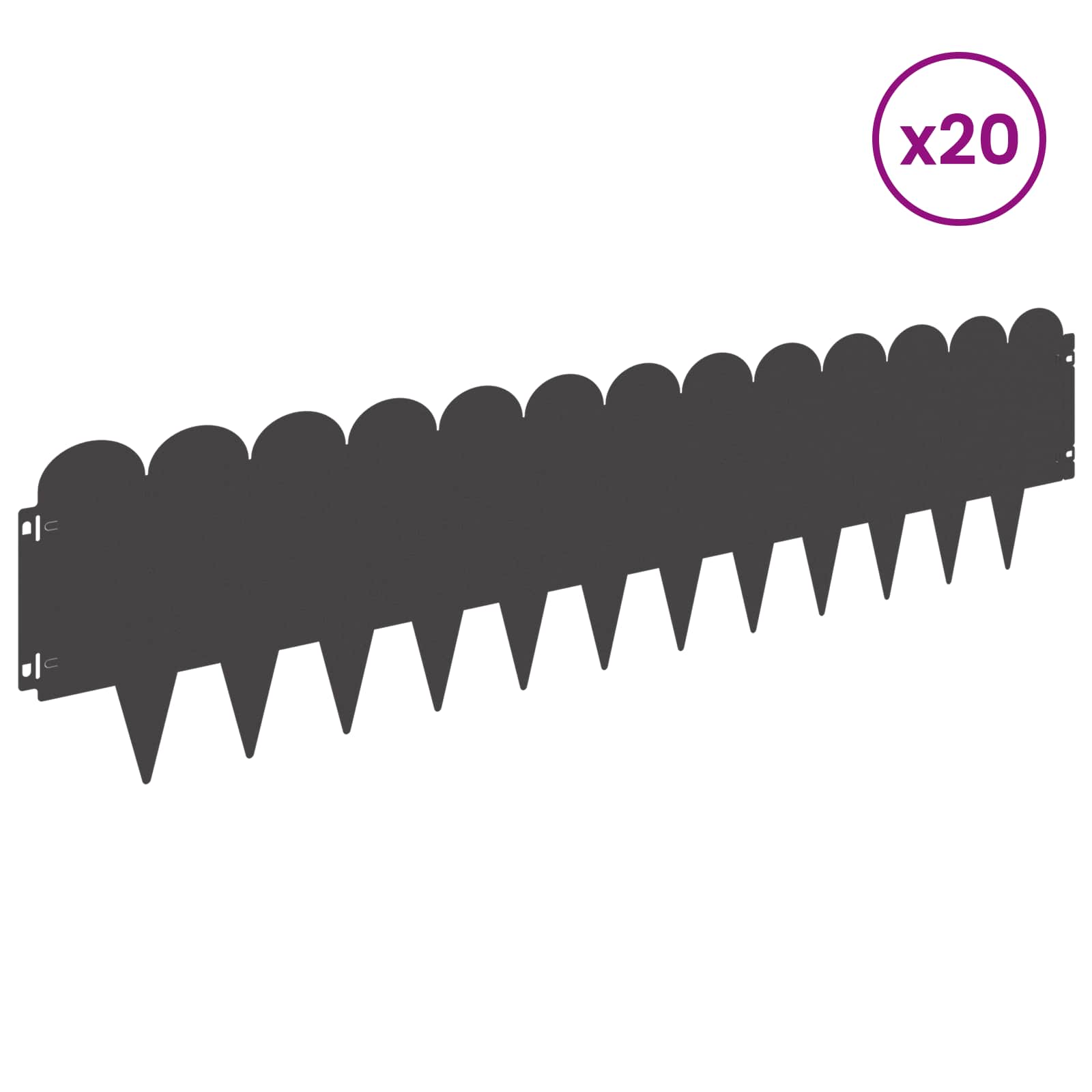 Raseneinfassung 10 pcs 103 x 15 cm Stahl Schwarz