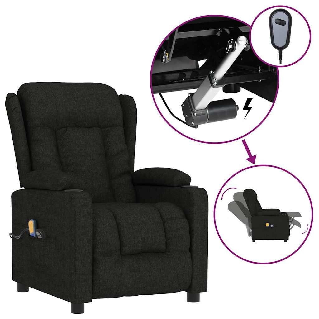 Massagesessel Elektrisch Hellgrau Stoff
