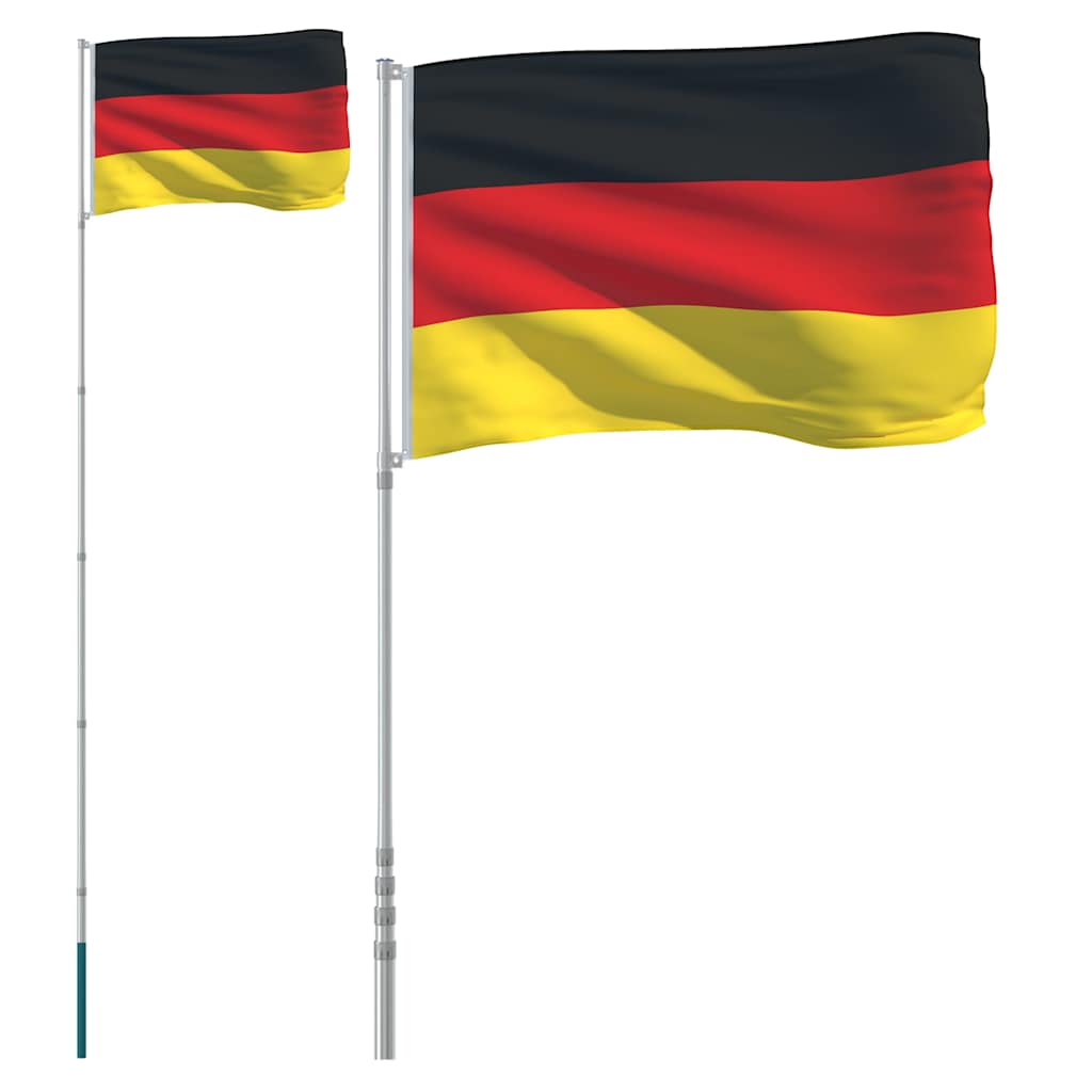 Fahnenmast Teilbar Silbern 6,08 m Aluminium