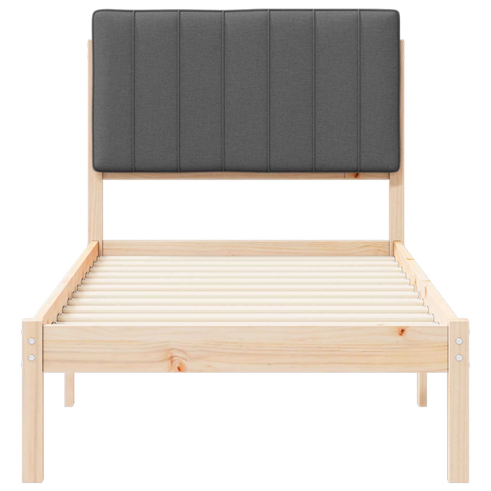 Bettgestell mit gepolstertem Kopfteil Hellgrau 200 x 200 cm
