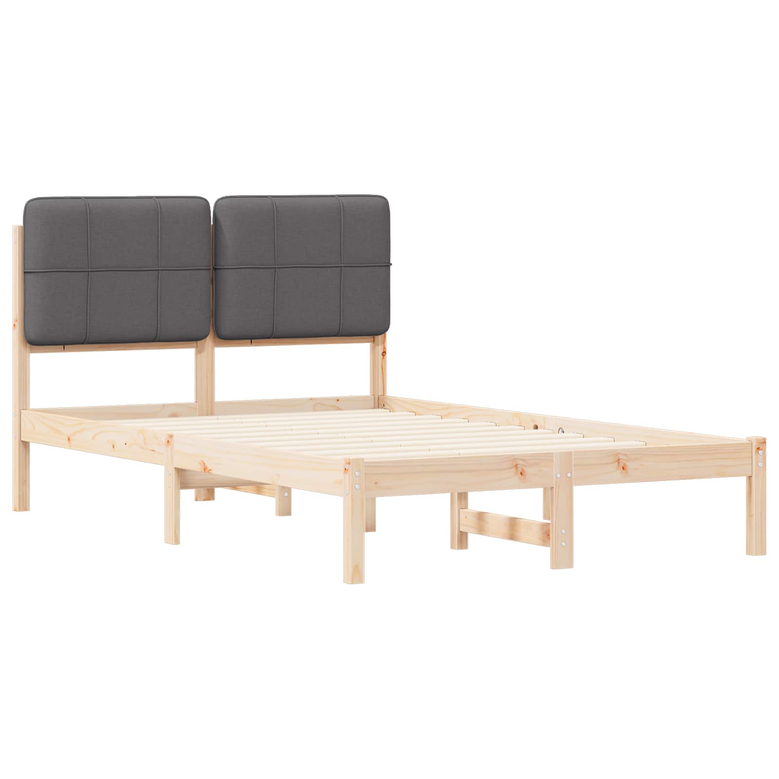 Bettgestell mit gepolstertem Kopfteil Hellgrau 200 x 200 cm