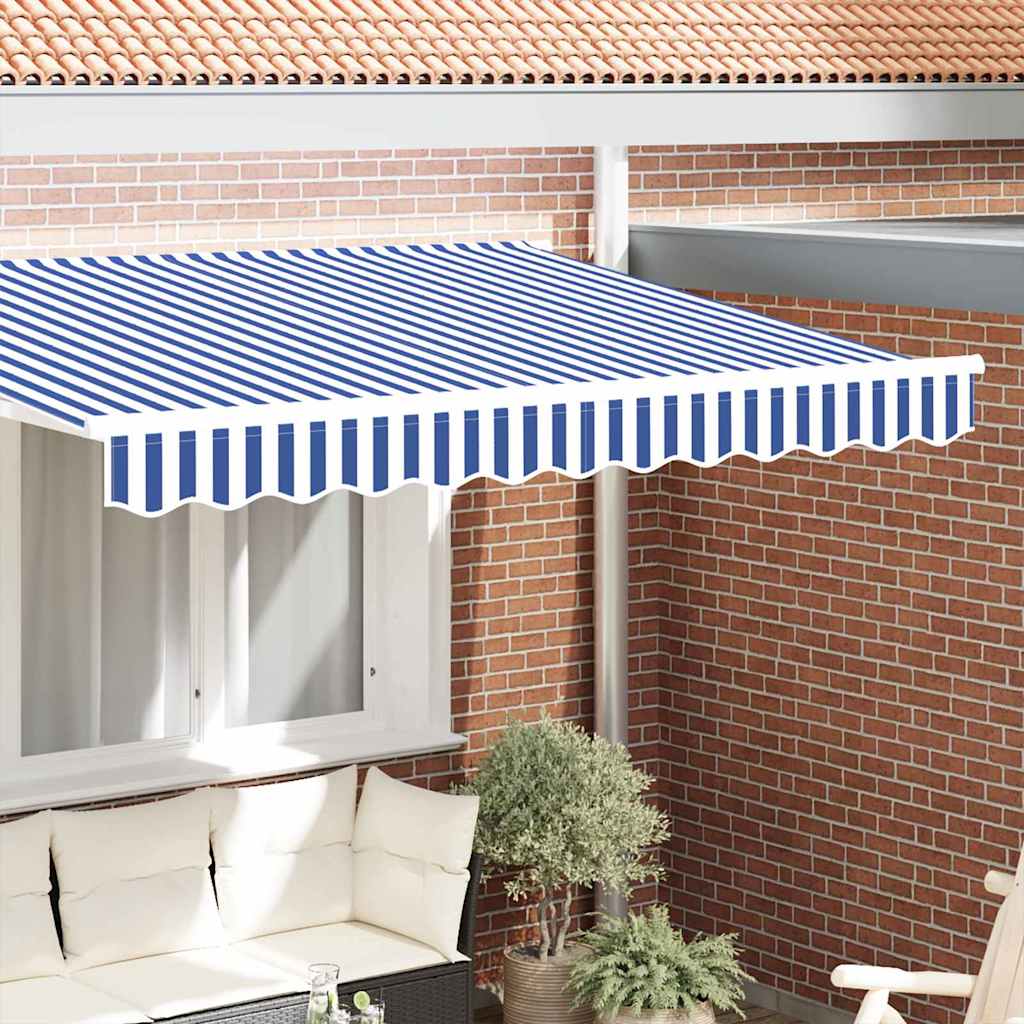 Markisenvolant Blau und Weiß Gestreift 3 m