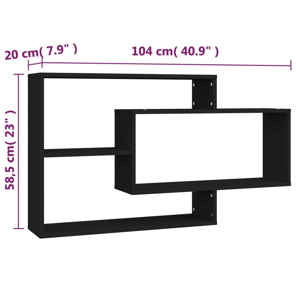 Wandregale Weiß 104x20x58,5 cm Holzwerkstoff