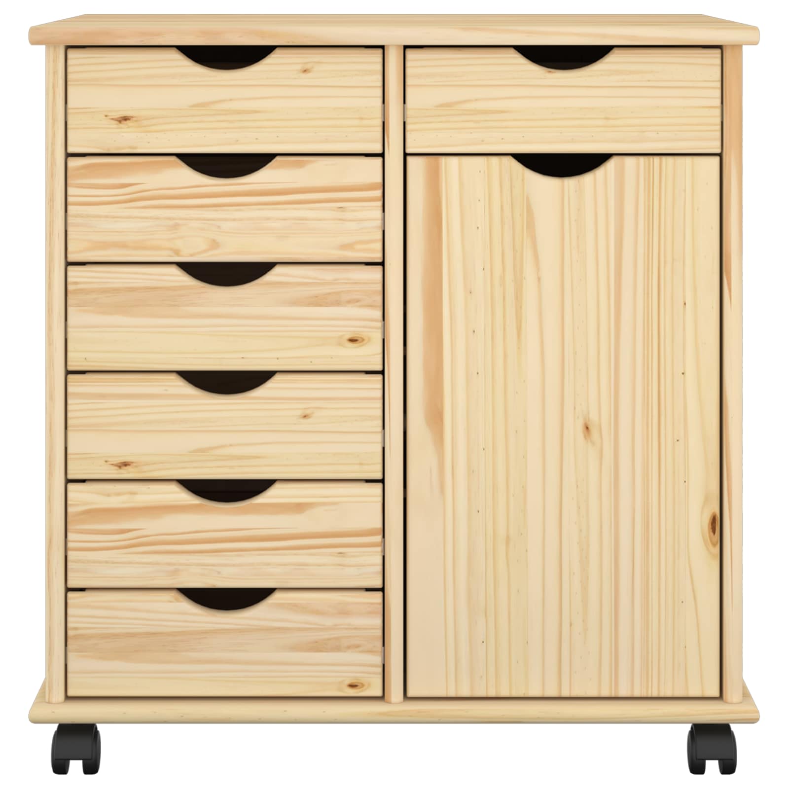Rollschrank Honigbraun 63,5 x 39 x 65,5 cm Massivholz Kiefer