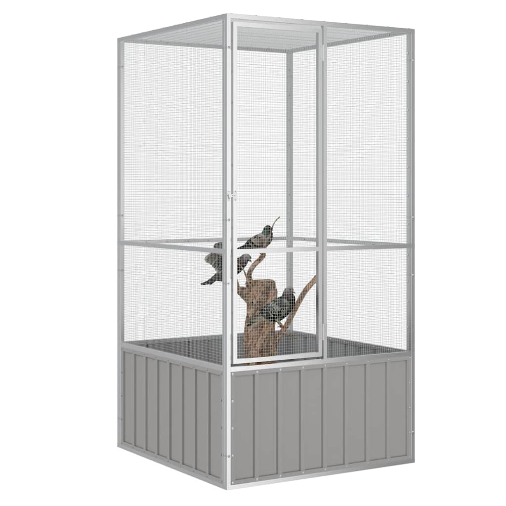 Vogelkäfig Anthrazit 111x107x211,5 cm Verzinkter Stahl