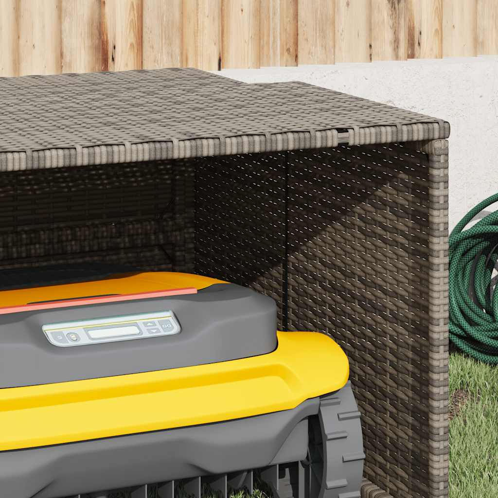 Mähroboter-Garage Schwarz 86x90x52/57 cm Poly Rattan