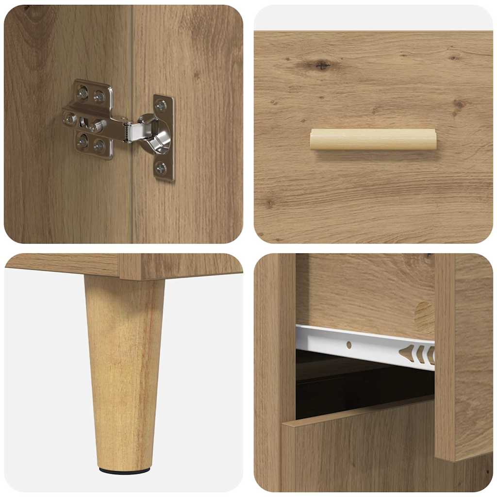Highboard Altholz 69,5 x 32,5 x 180 cm Holzwerkstoff