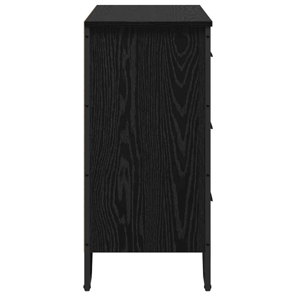 Kommode Schwarz 91x35,5x74,5 cm Holzwerkstoff