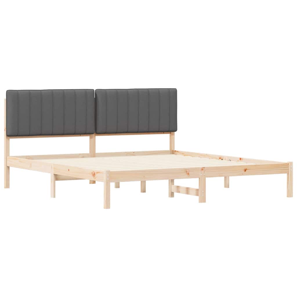 Bettgestell mit gepolstertem Kopfteil Hellgrau 200 x 200 cm