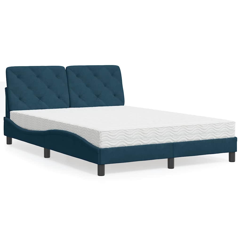 Bett mit Matratze Hellgrau 80x200 cm Samt