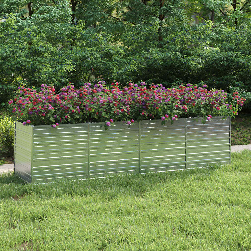 Garten-Hochbeet 160x80x77 cm Verzinkter Stahl Silbern
