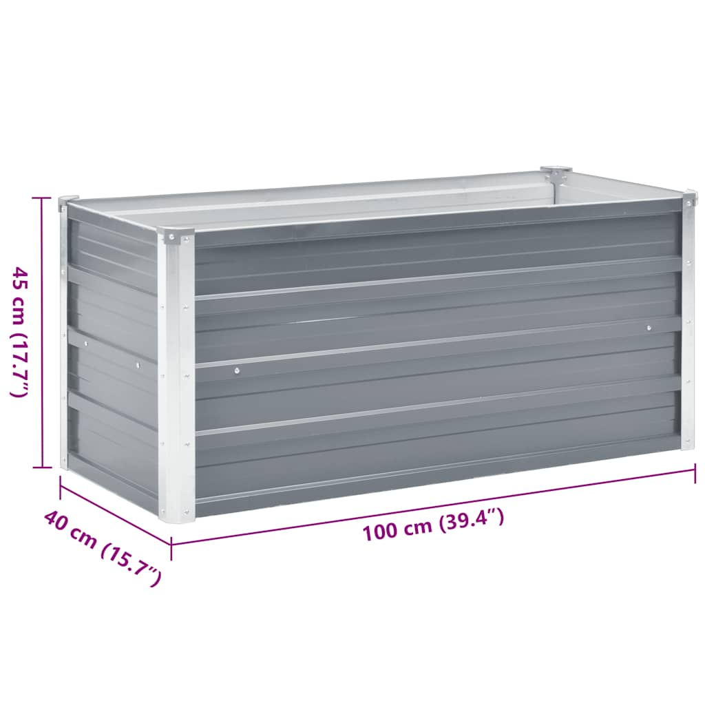 Hochbeet 160 x 80 x 77 cm Verzinkter Stahl Grau