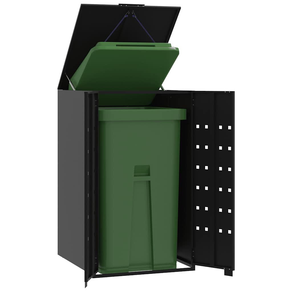 Mülltonnenbox für 2 Tonnen Schwarz 138x79x117 cm Stahl