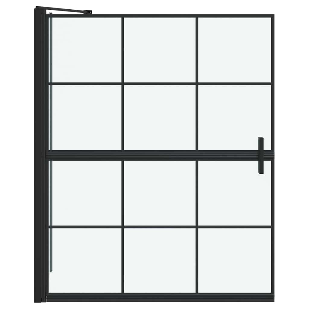 Bad-Duschschirm Schwarz und Transparent 80 x 68 x 128 cm