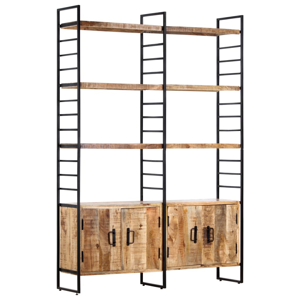 Bücherregal 4 Ebenen 124x30x180 cm Altholz Massiv