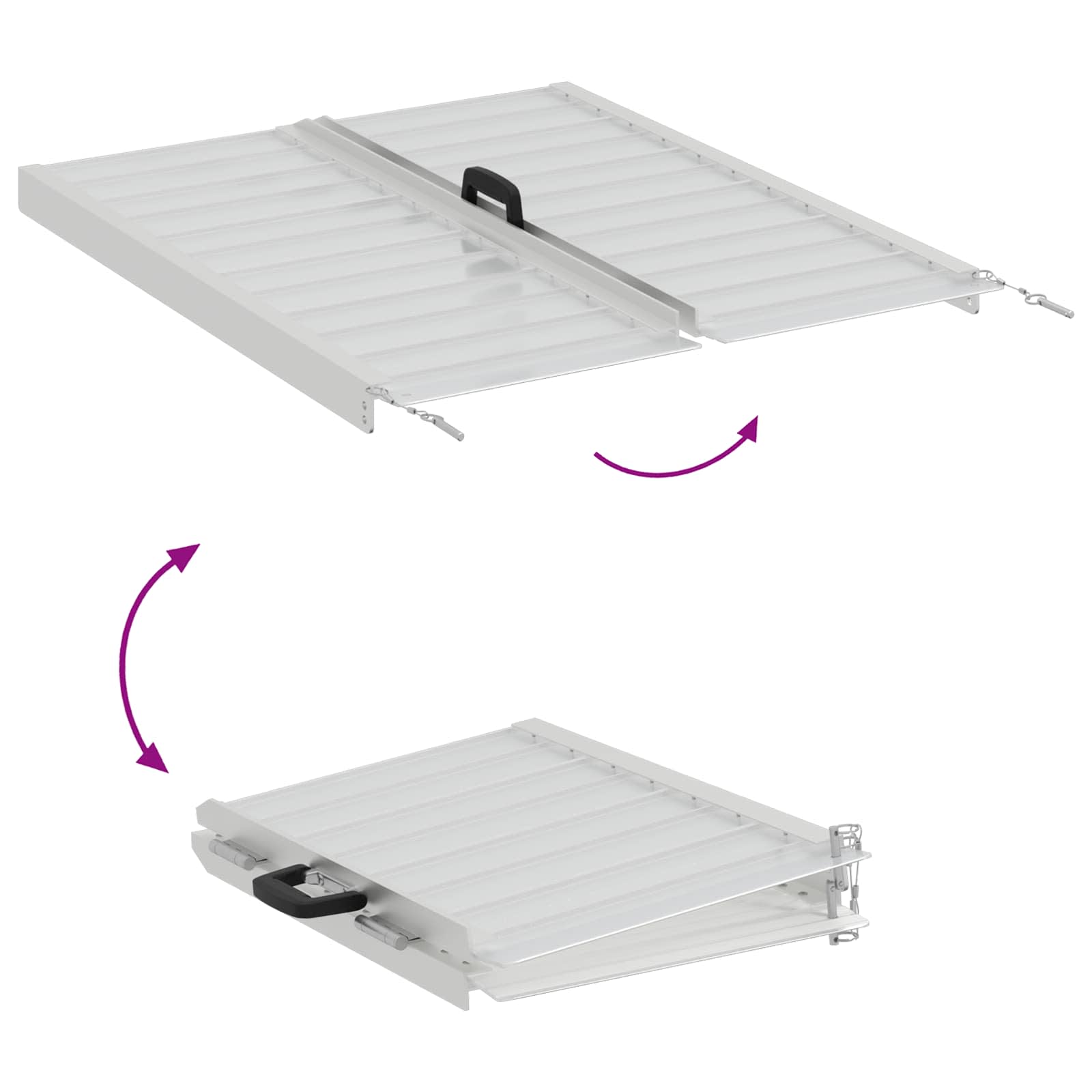 Rampe für Rollstühle 270 kg Silber 62 x 73 x 5 cm Aluminium