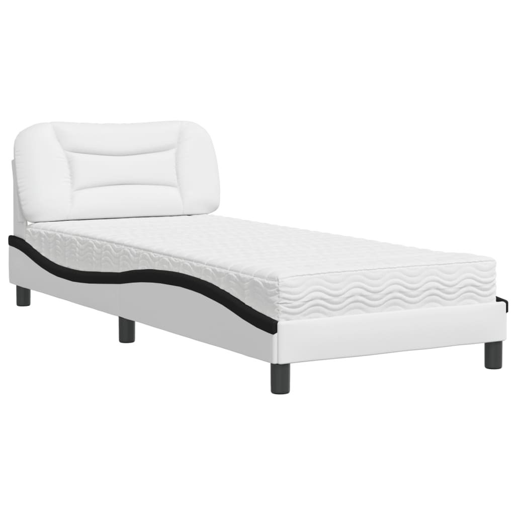 Bett mit Matratze "Hvar" Schwarz 80x200 cm Kunstleder