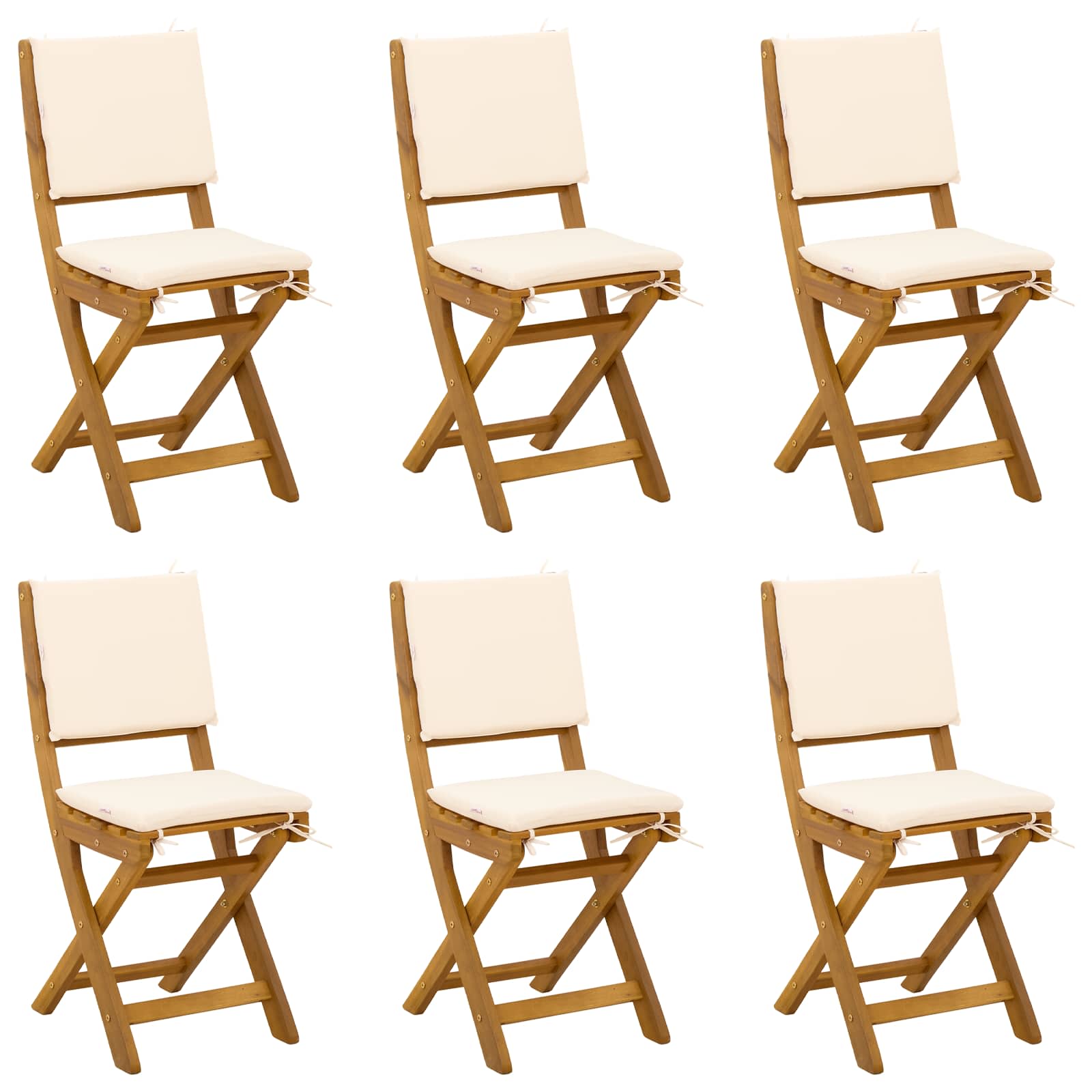 Außen Bistro-Stühle 6 pcs Natur Massivholz Akazie