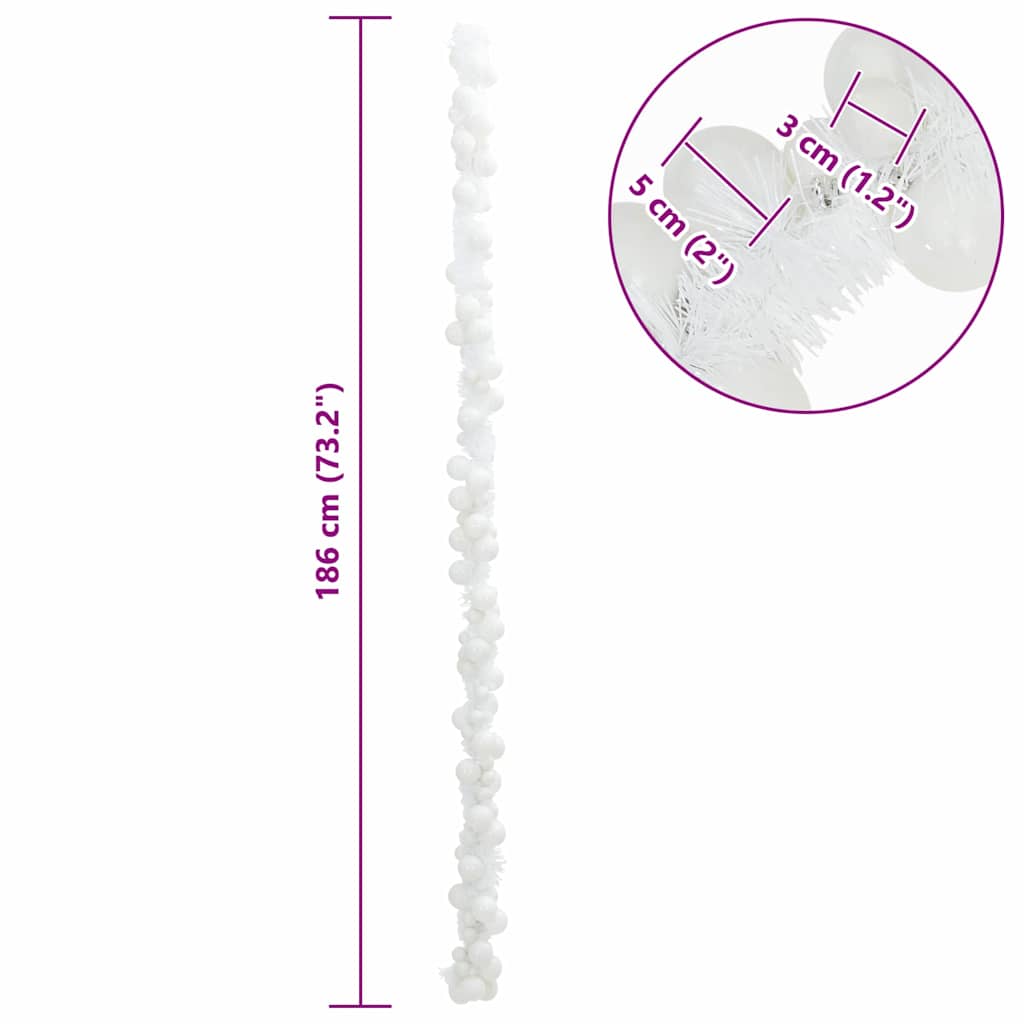 Weihnachtskugelgirlande Schwarz 186 cm Polystyrol