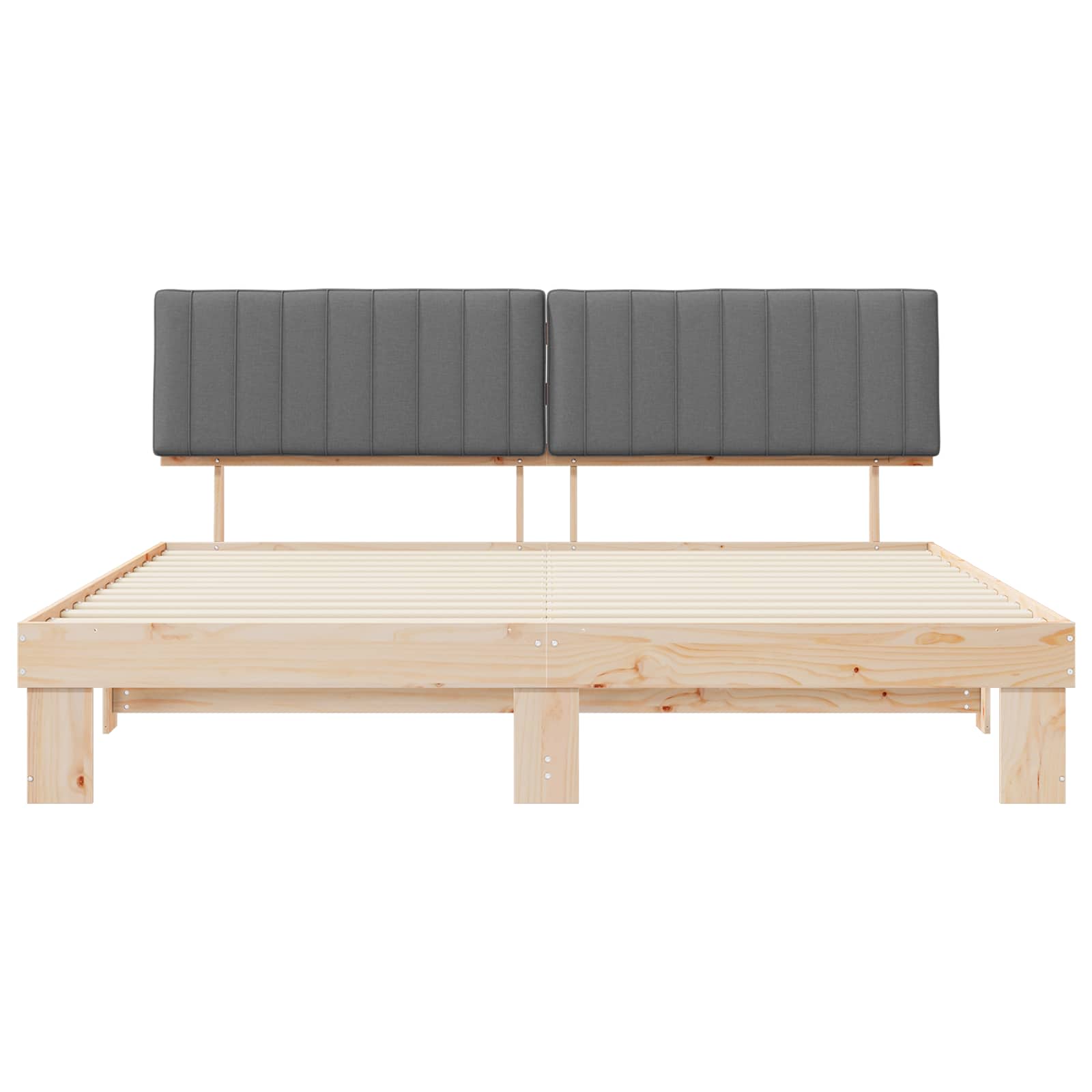 Bettgestell mit gepolstertem Kopfteil Hellgrau 200 x 200 cm