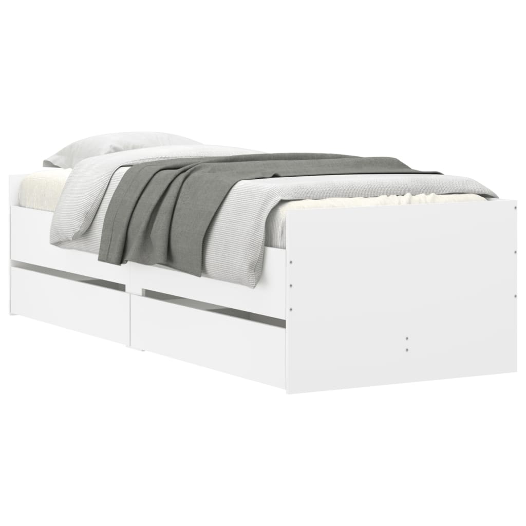 Bett mit Schubladen Braun Eiche-Optik 75x190 cm