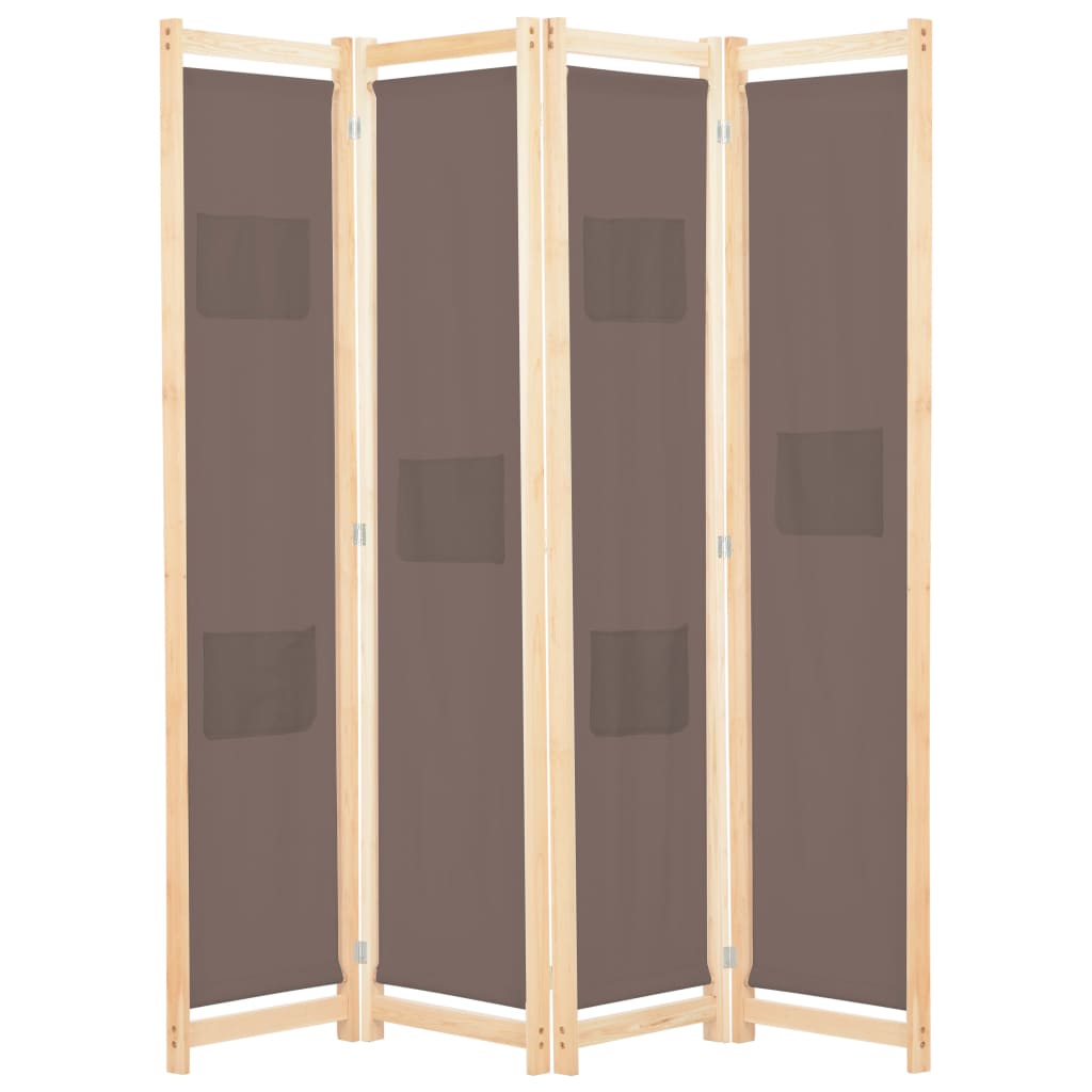 5-teiliger Raumteiler Creme 200 x 170 x 4 cm Stoff