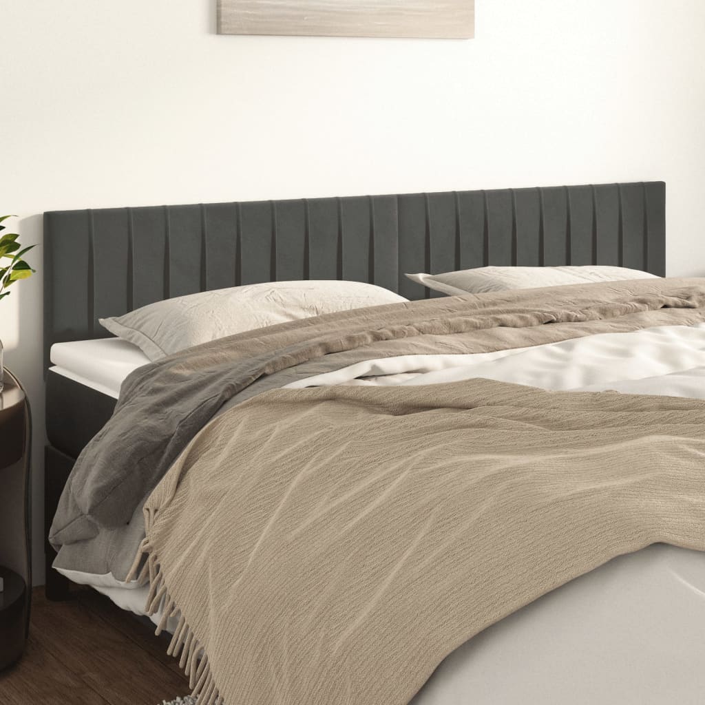 Kopfteil Hellgrau 80x5x118/128 cm Samt