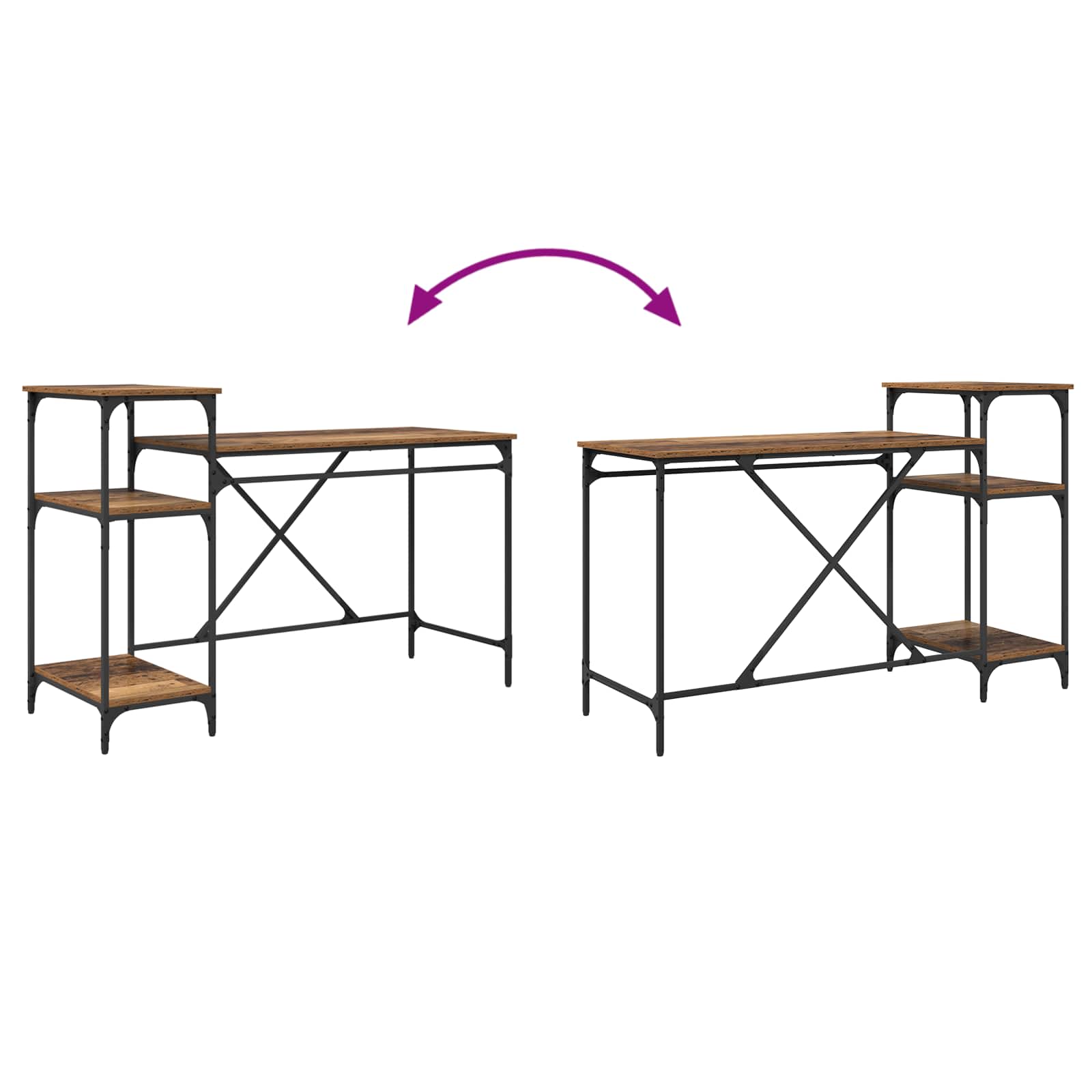 Schreibtisch mit Regal Sonoma-Eiche 135x50x90 cm Holzwerkstoff