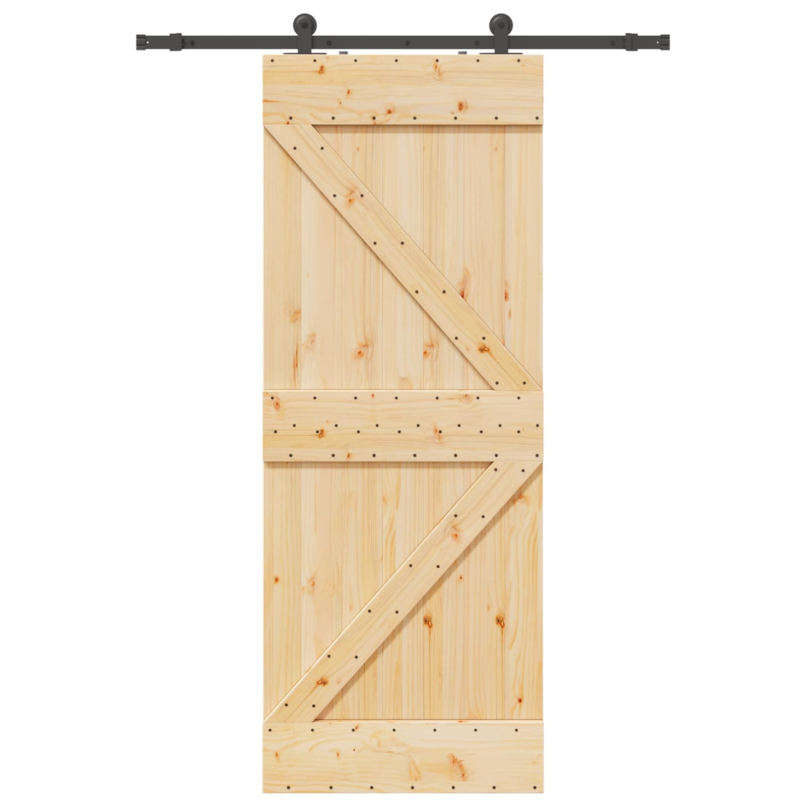 Schiebetür NARVIK Natürlich und Schwarz 70 x 210 cm (213,5 cm)
