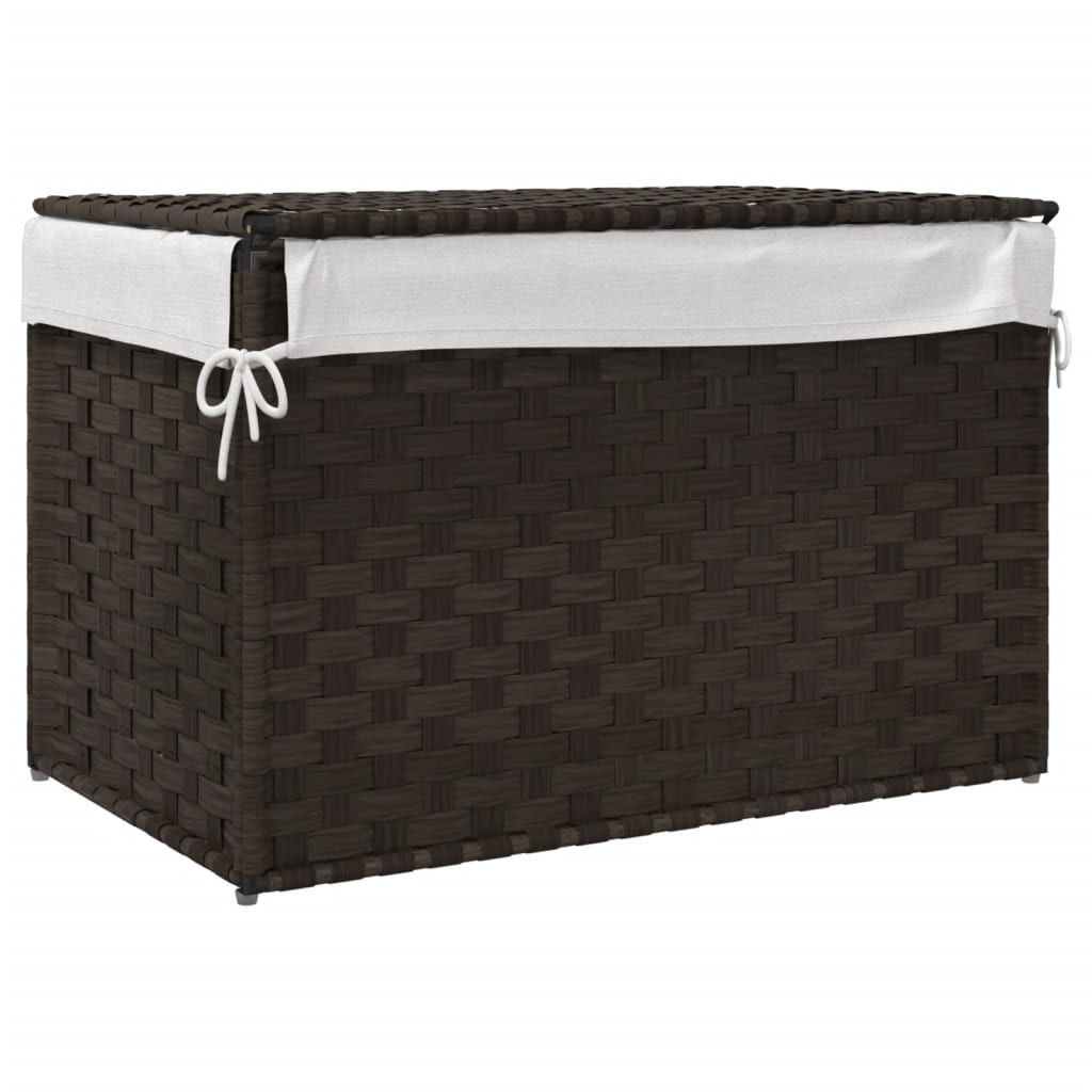 Wäschekorb mit Deckel 55,5x35x34 cm Poly Rattan