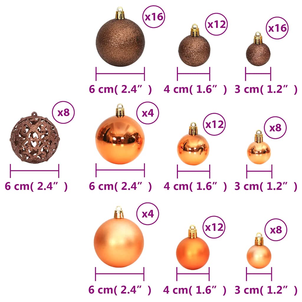 100-tlg. Weihnachtskugel-Set Weiß