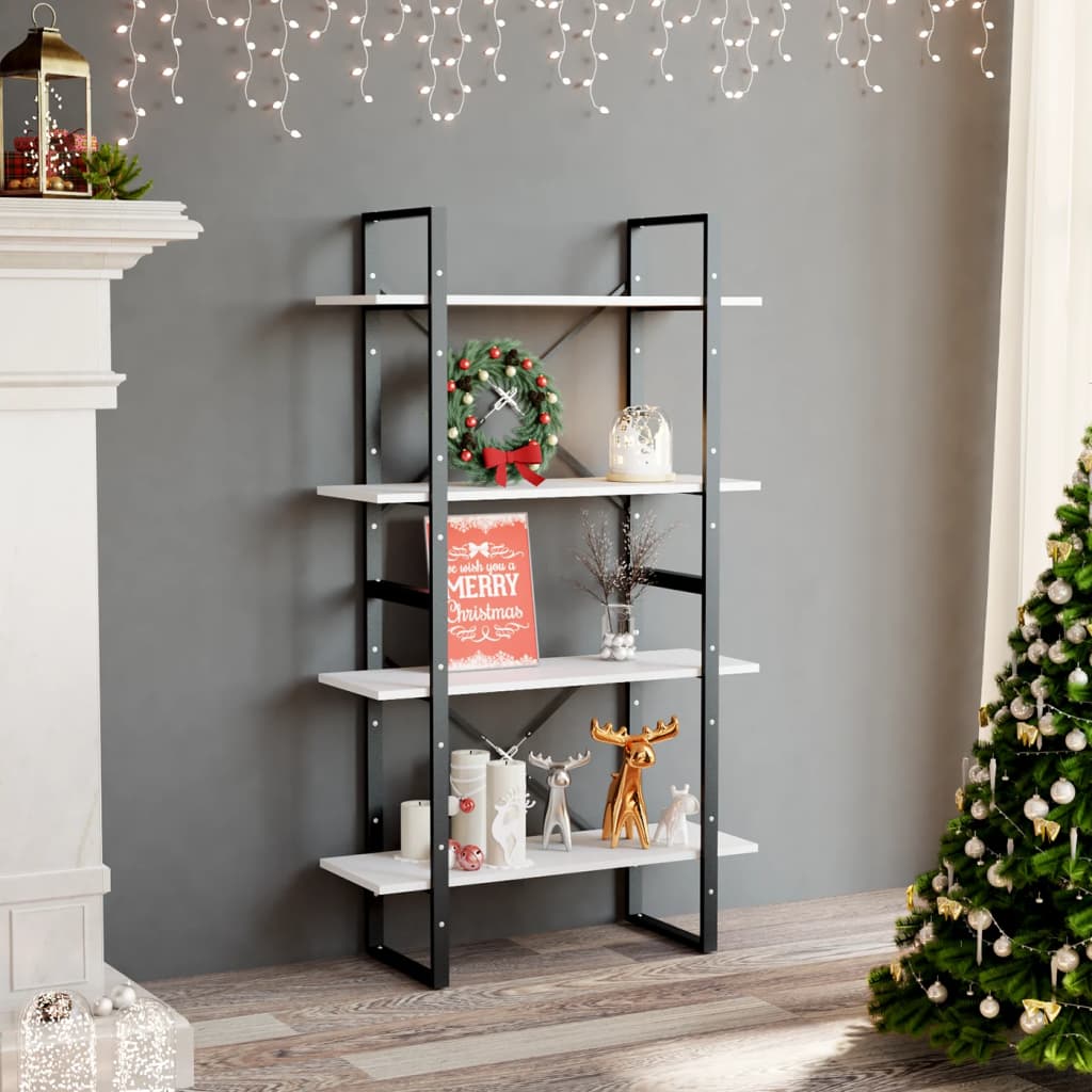 Bücherregal 2 Fächer Weiß 80x30x70 cm Holzwerkstoff