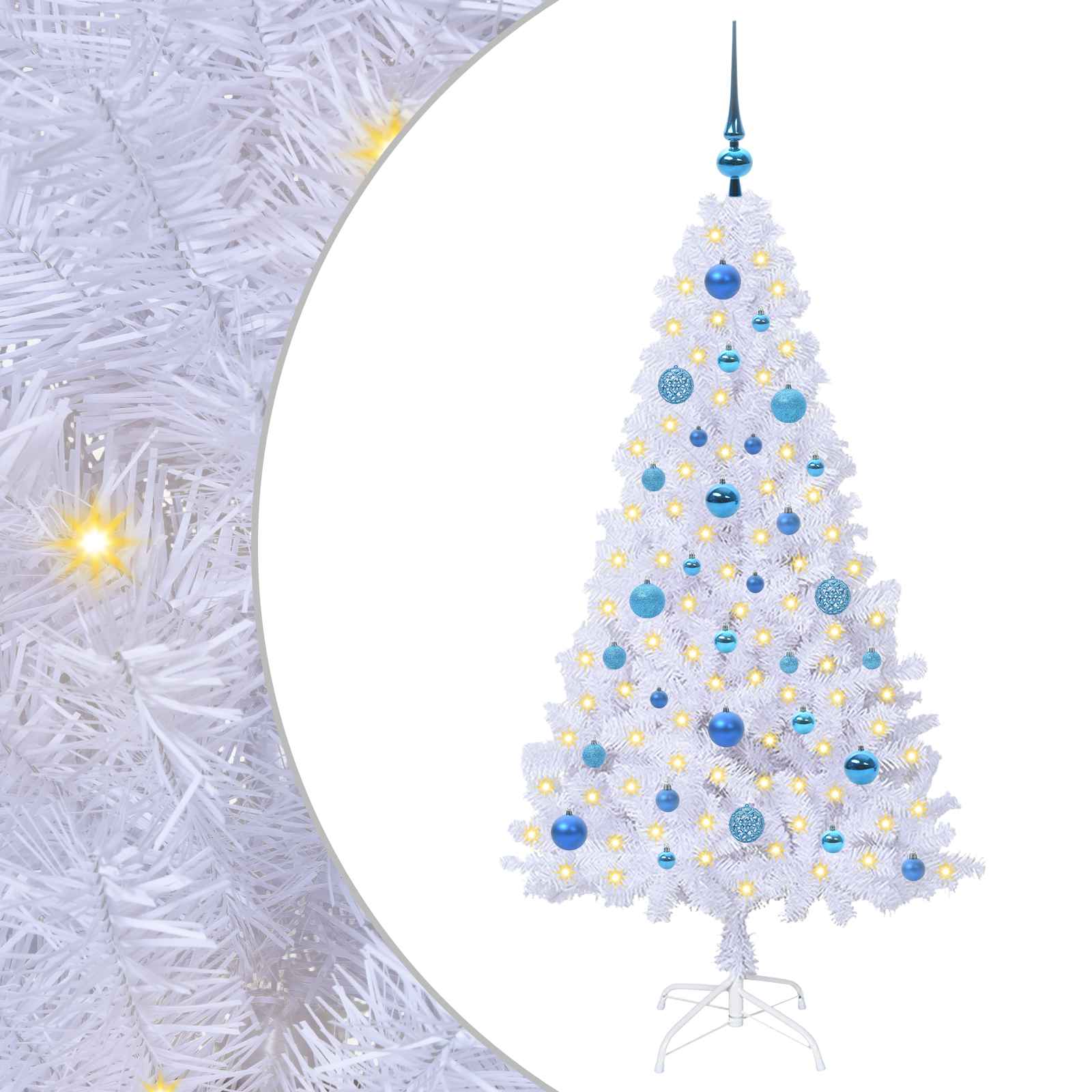 Künstlicher Weihnachtsbaum Weiß 120 cm PVC und Stahl