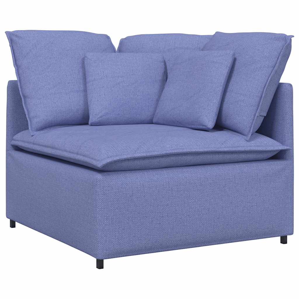 Modulares Sofa Endmodul mit Armlehne Kissen Hellgrau 100 cm