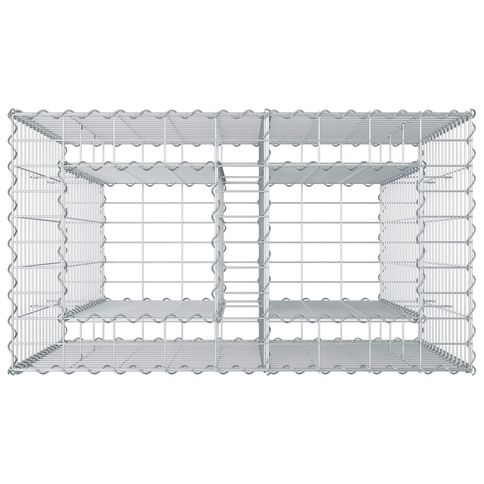 Gabionen Hochbeet 2 pcs Silber 260 x 60 x 55 cm