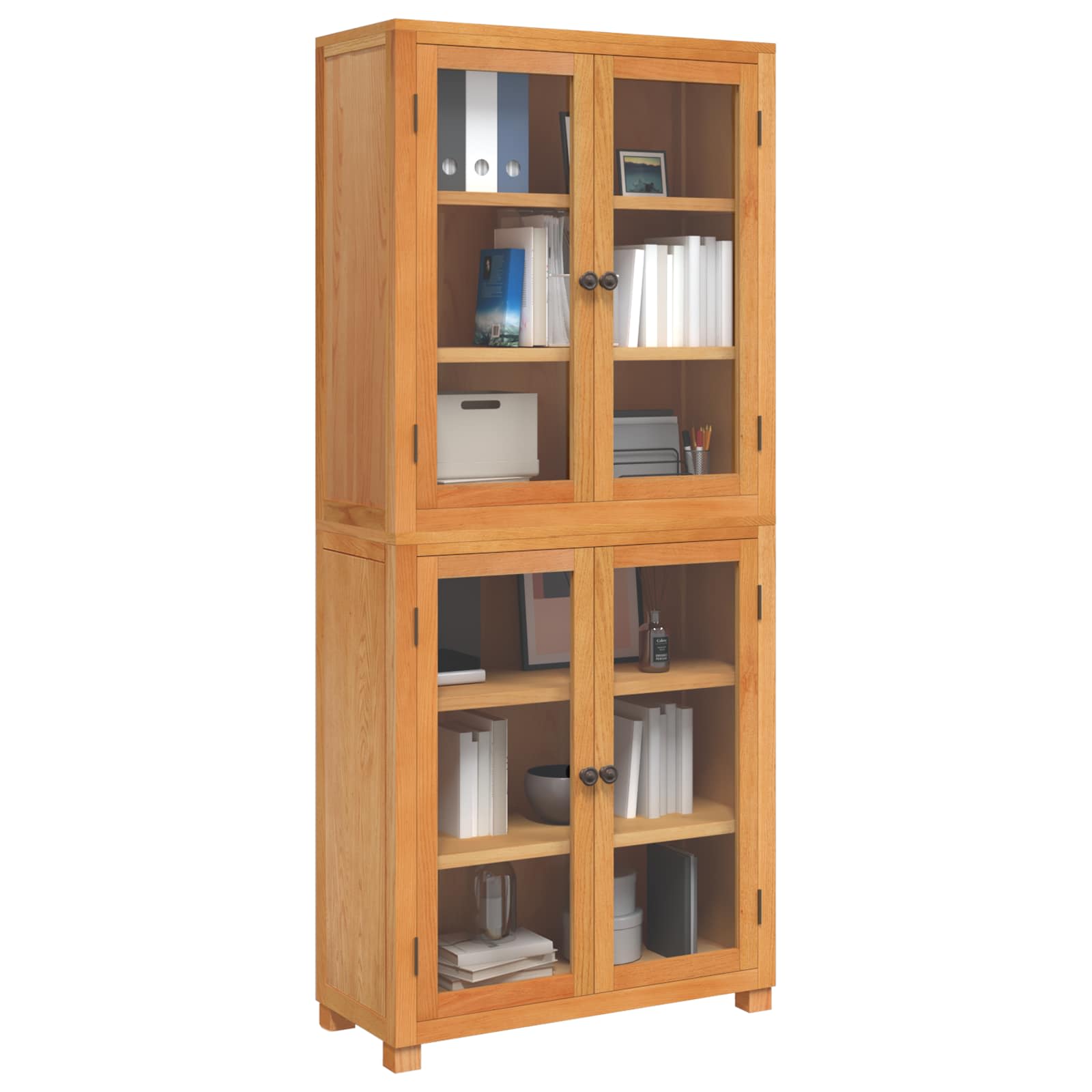 Aufbewahrungsmöbel-Set mit Regal 2 Stk. Natur 80 x 35 x 185 cm