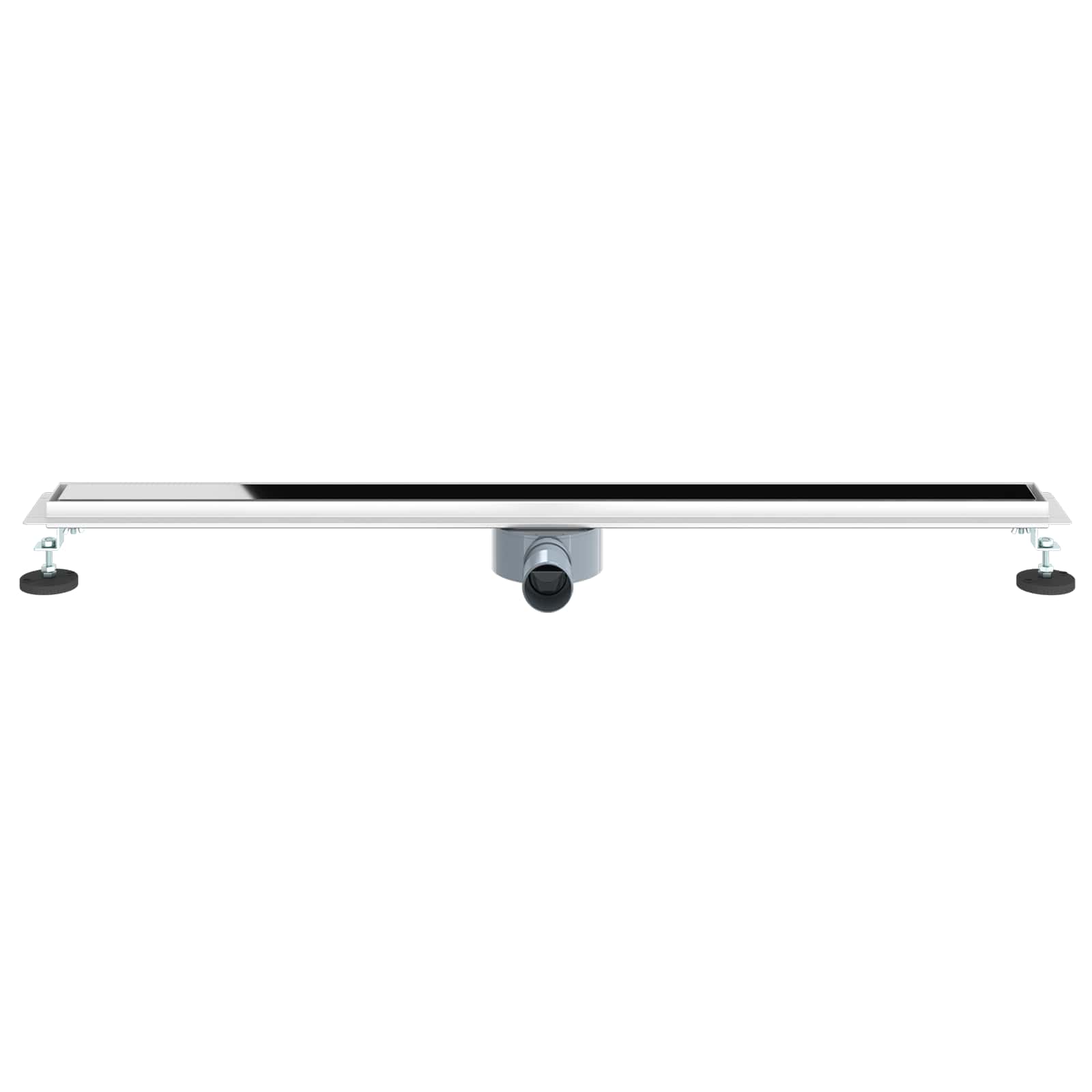 Duschabfluss mit Glashülle und 360° Siphon Schwarz 50 cm
