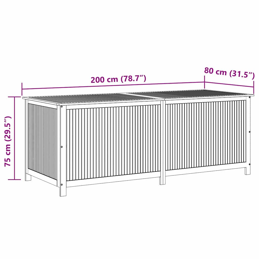 Garten-Aufbewahrungsbox 150x80x75 cm Massivholz Akazie